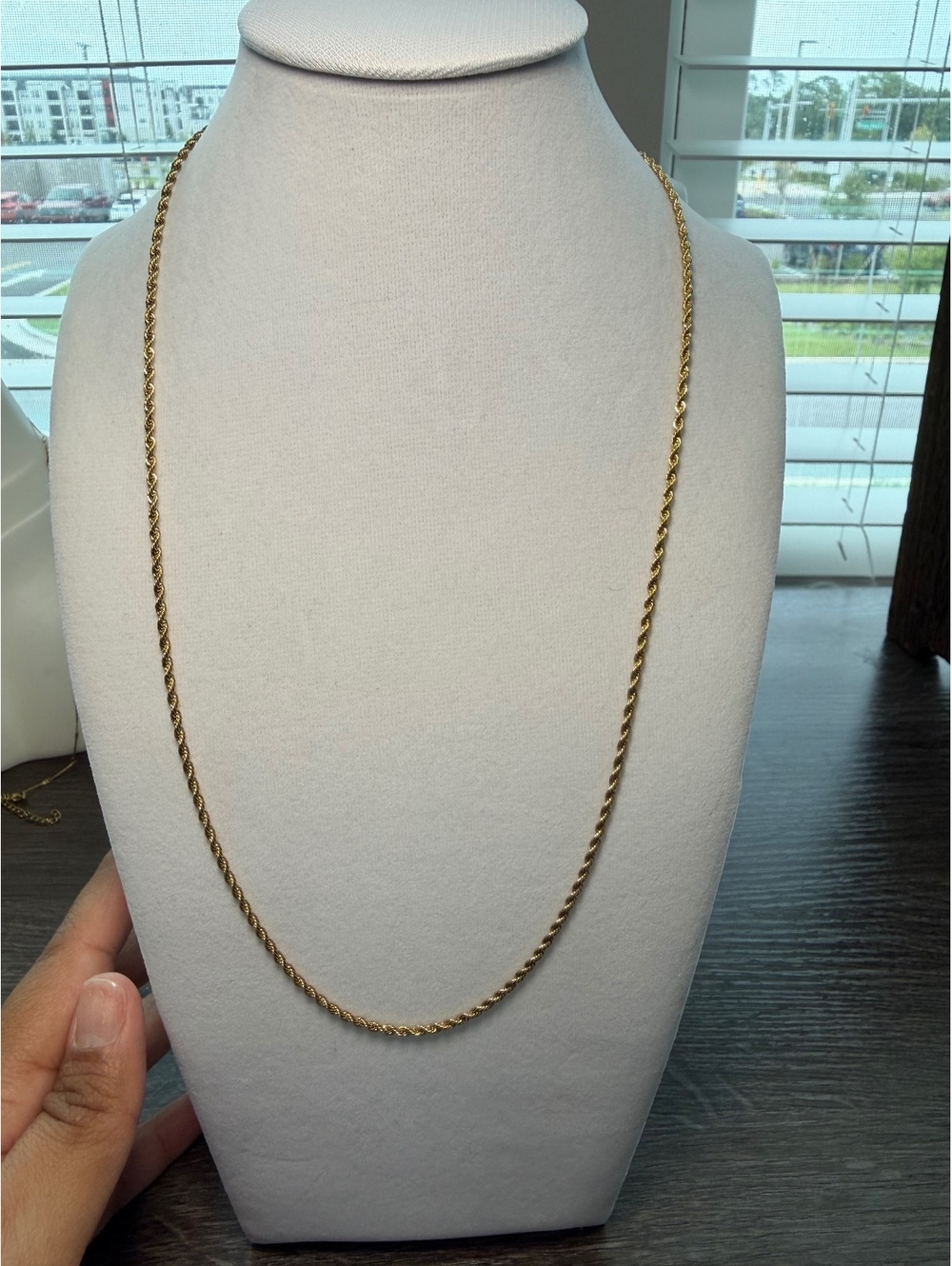 Non-Tarnish 18K Gold Plated 2mm Rope Chain 22"